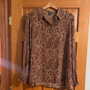 Express Brown Snake Print Blouse